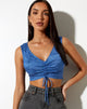 Image de Raeless Crop Top in Satin Zebra Blue Bonnet