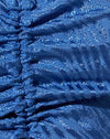Bonnet bleu zébré en satin