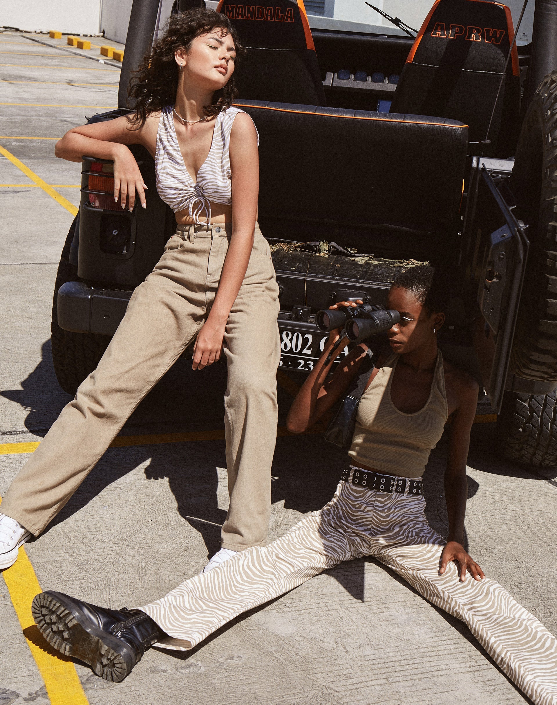 Image de Raeless Crop Top in Tonal Zebra