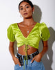 Image de Raemzi Crop Top in Satin Lime Green