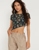 image de Rambu Crop Top in Pretty Floral Green