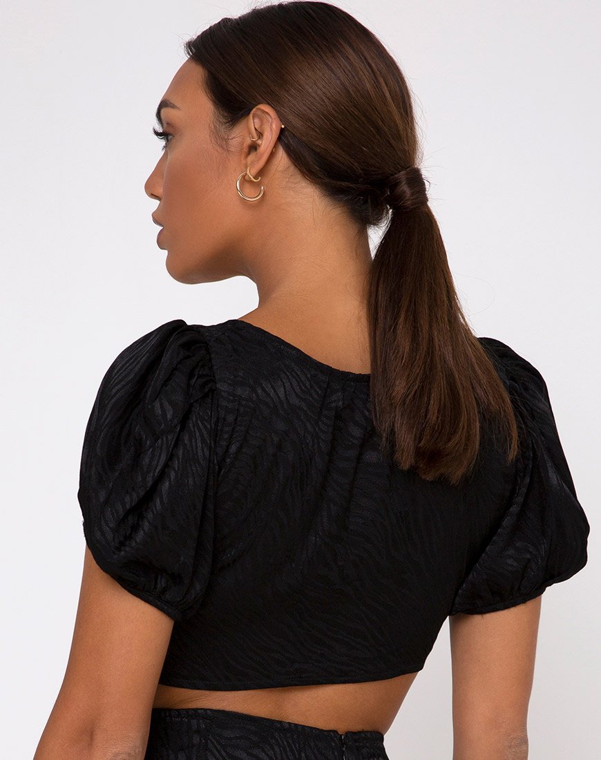 Image de Raemzi Crop Top in Satin Zebra Black