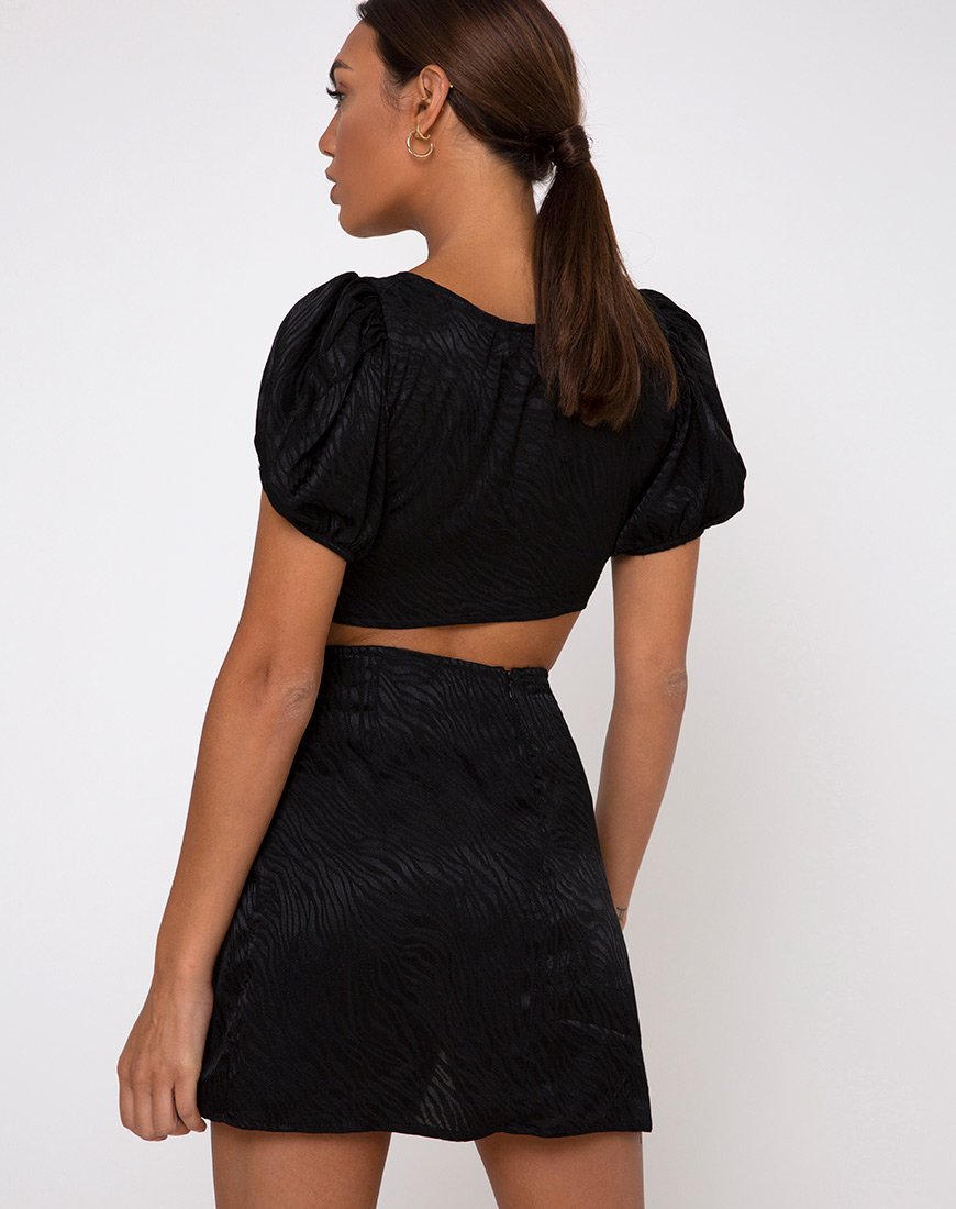 Image de Raemzi Crop Top in Satin Zebra Black