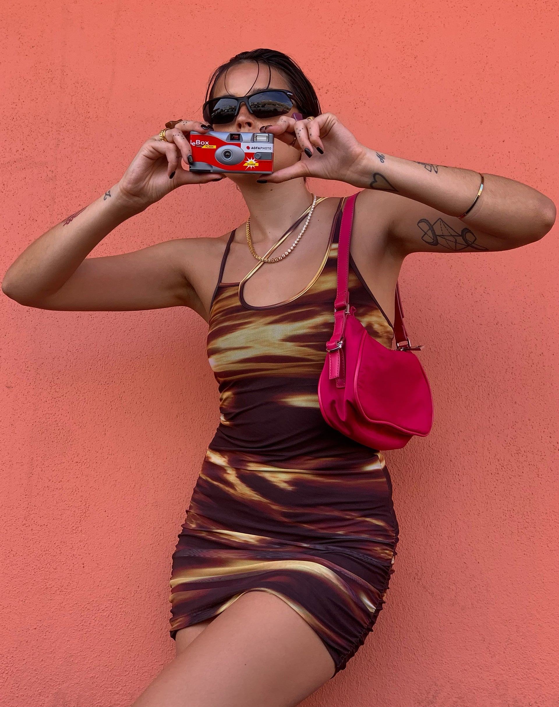 Image of MOTEL X IRIS Ranti Bodycon Dress in Bleach Drip