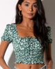 Image de Raquel Top in Floral Field Green
