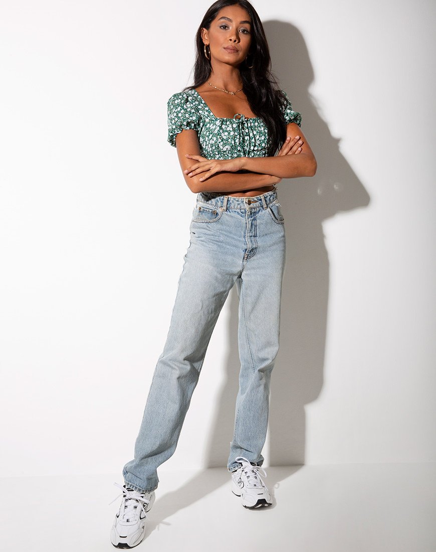 Image de Raquel Top in Floral Field Green