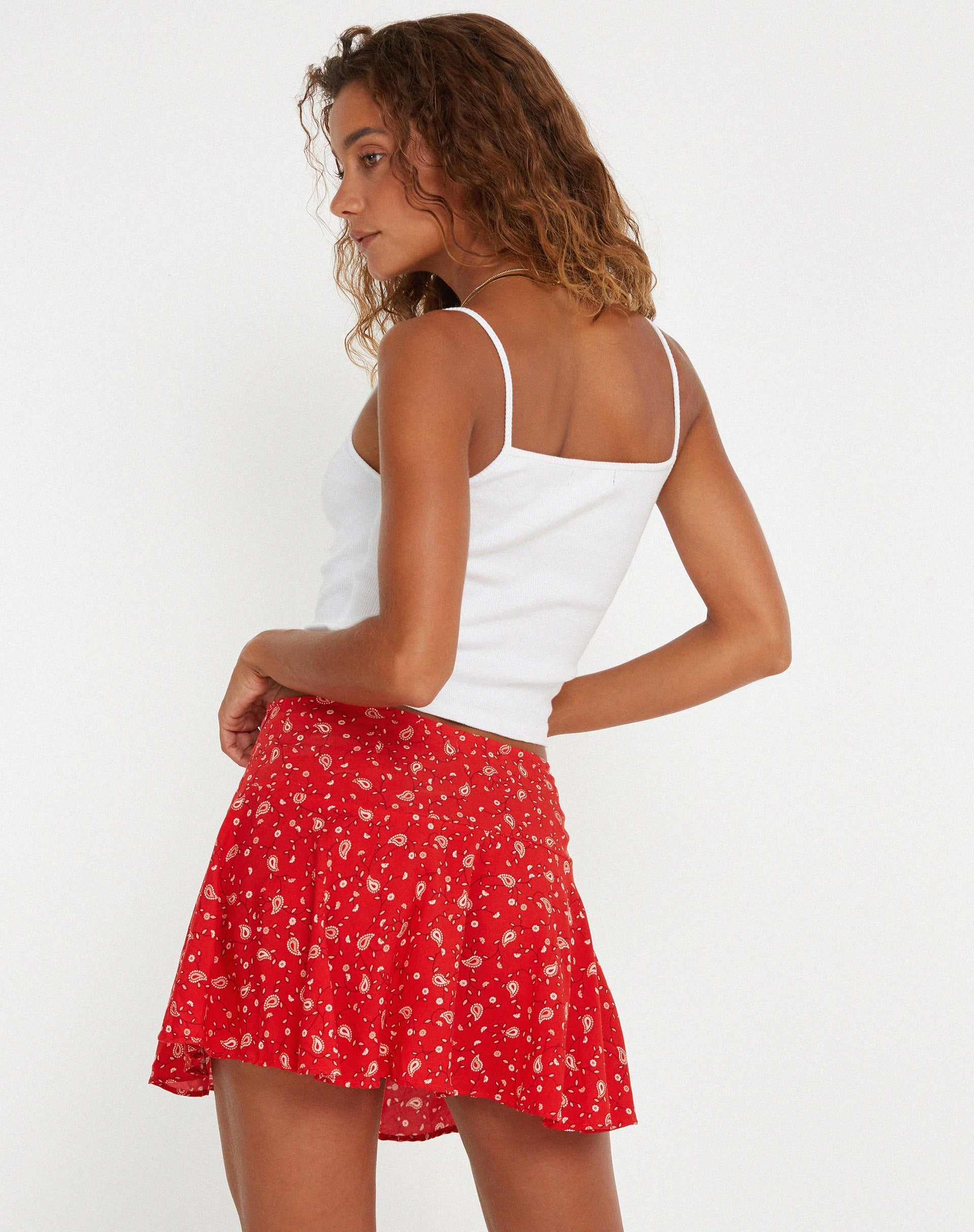 Image de Minijupe Rara en Paisley Fun Red