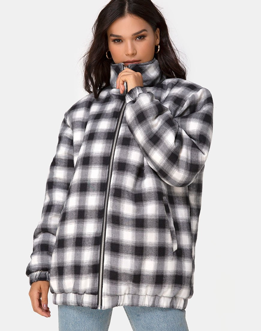 Veste Raven à carreaux noir et blanc