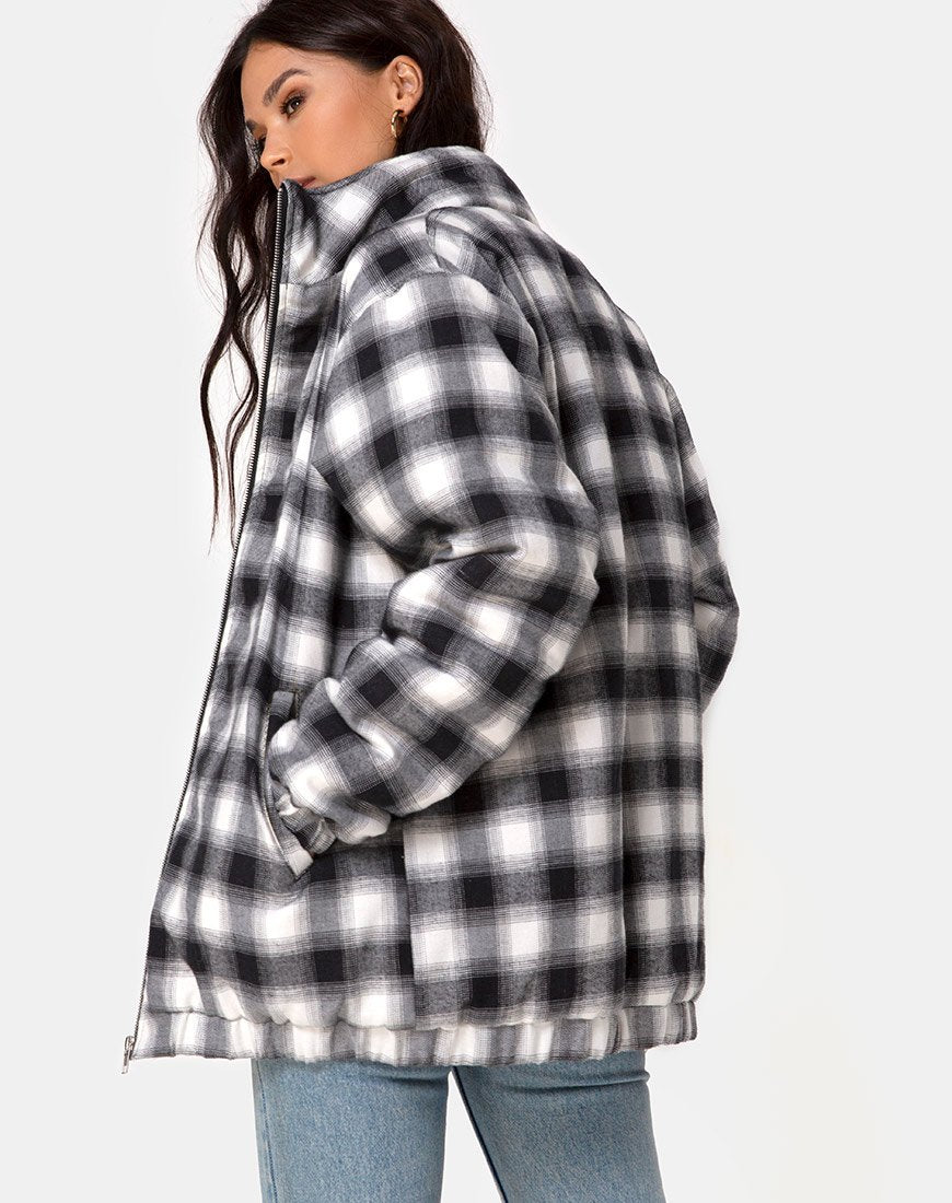 Veste Raven à carreaux noir et blanc