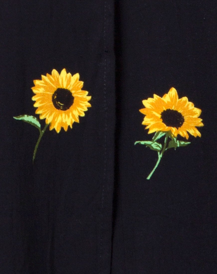 Image of Rawa Wrap Dress in Ditsy Sunflower