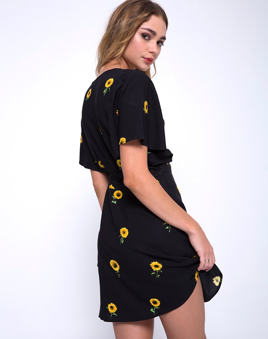 Robe portefeuille Rawa, Ditsy Sunflower