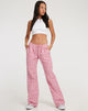 image de Raya Wide Leg Trousers in Apple Check Blush Red