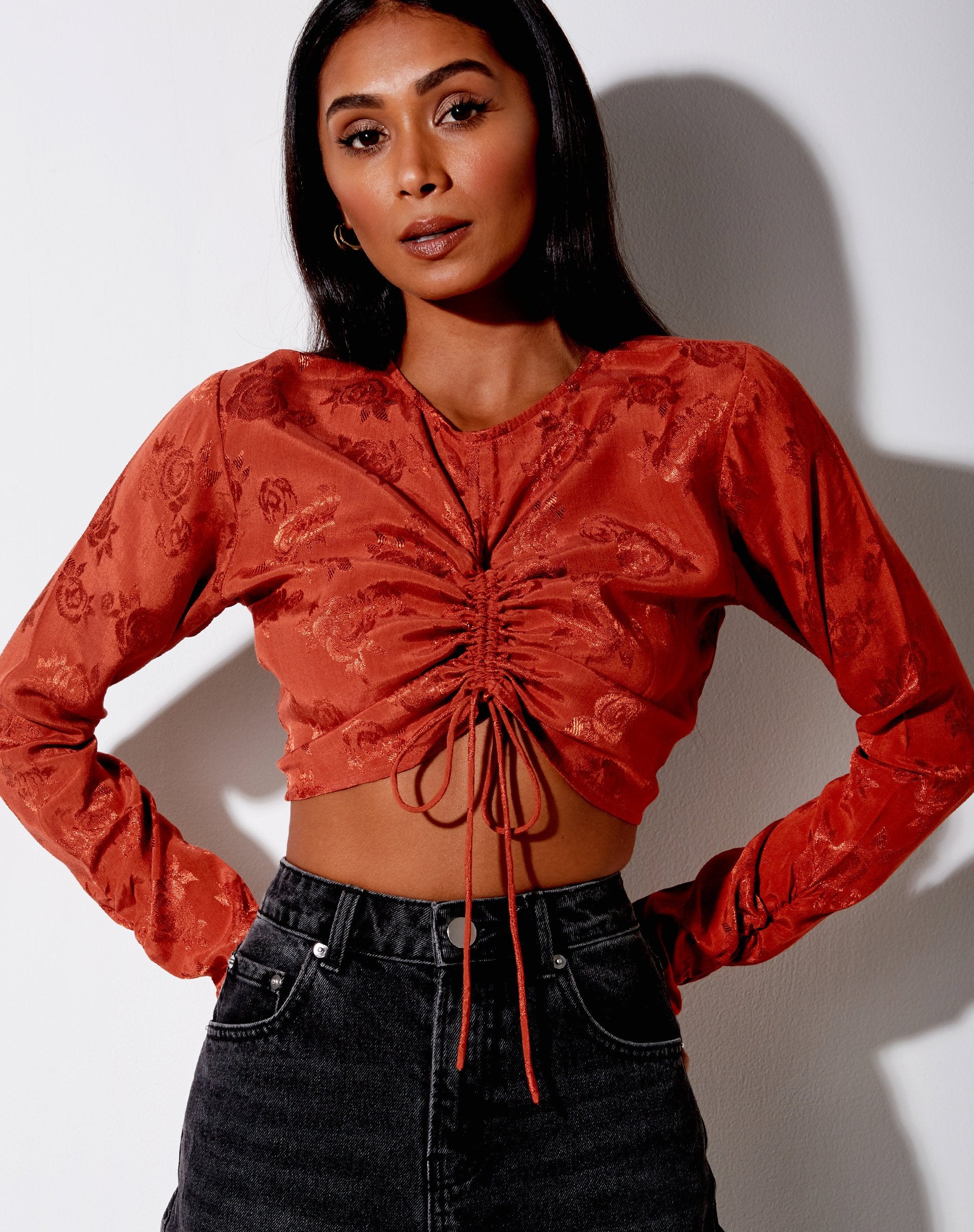 Image de Rean Crop Top in Satin Rose Copper