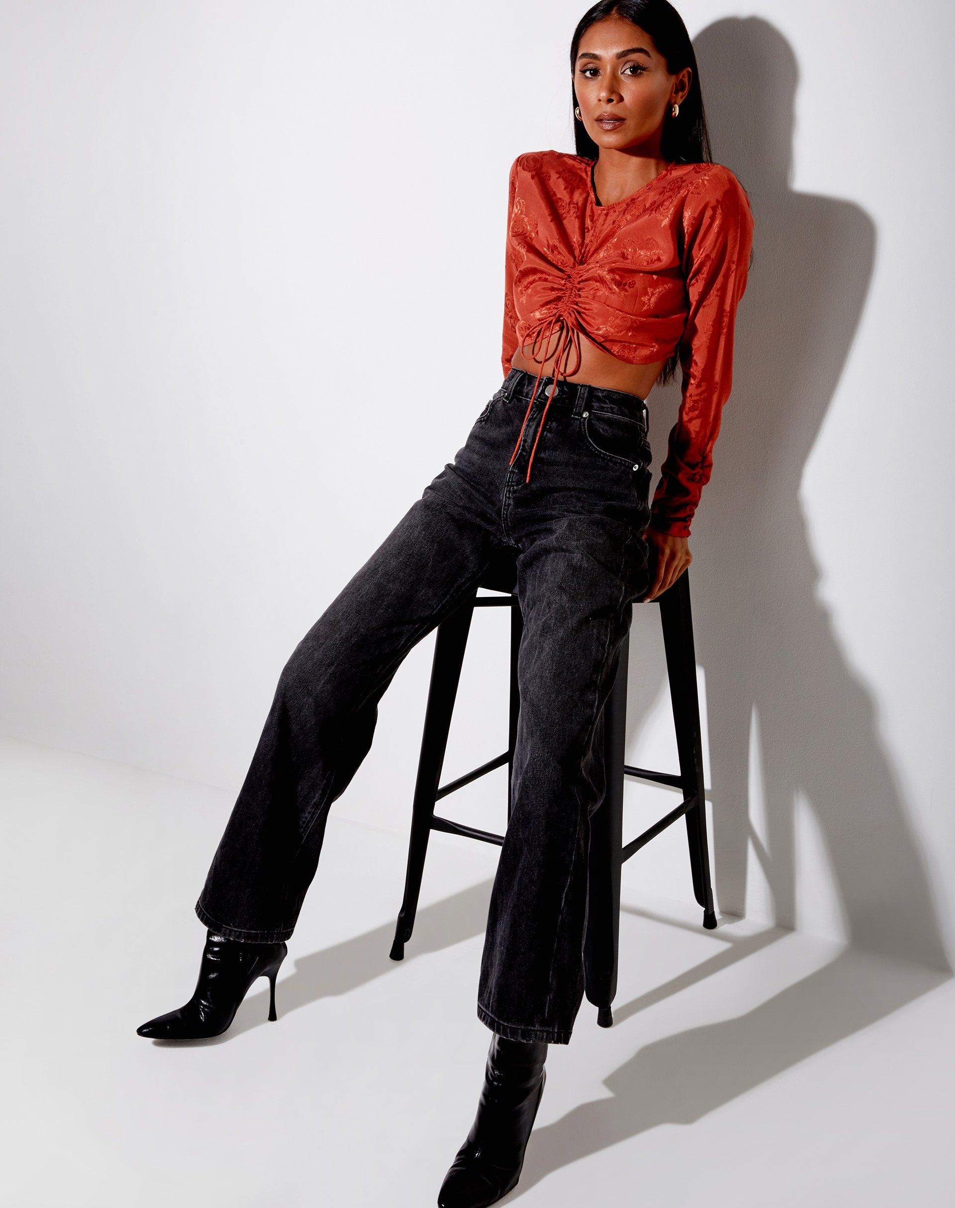 Image de Rean Crop Top in Satin Rose Copper