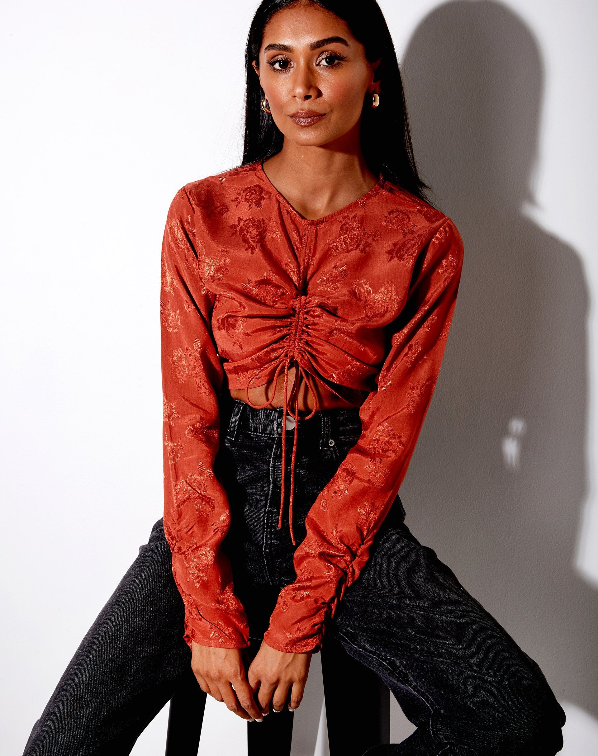Image de Rean Crop Top in Satin Rose Copper