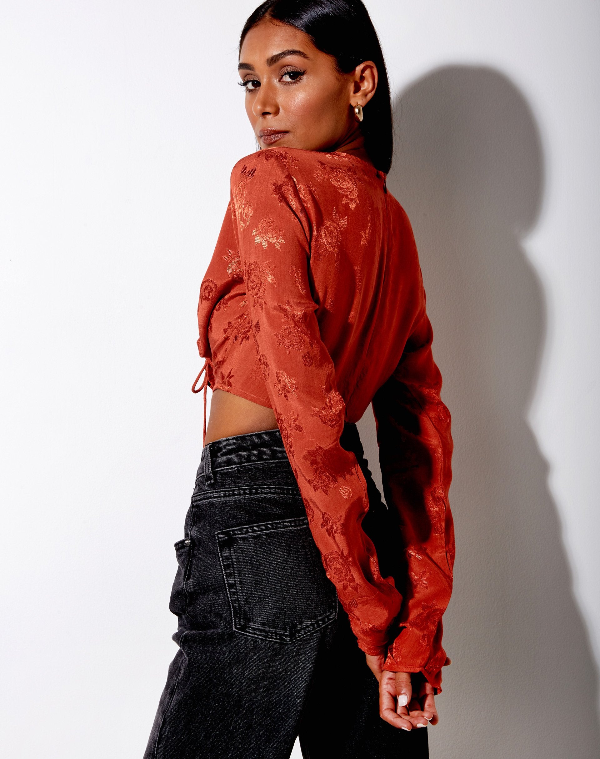 Image de Rean Crop Top in Satin Rose Copper