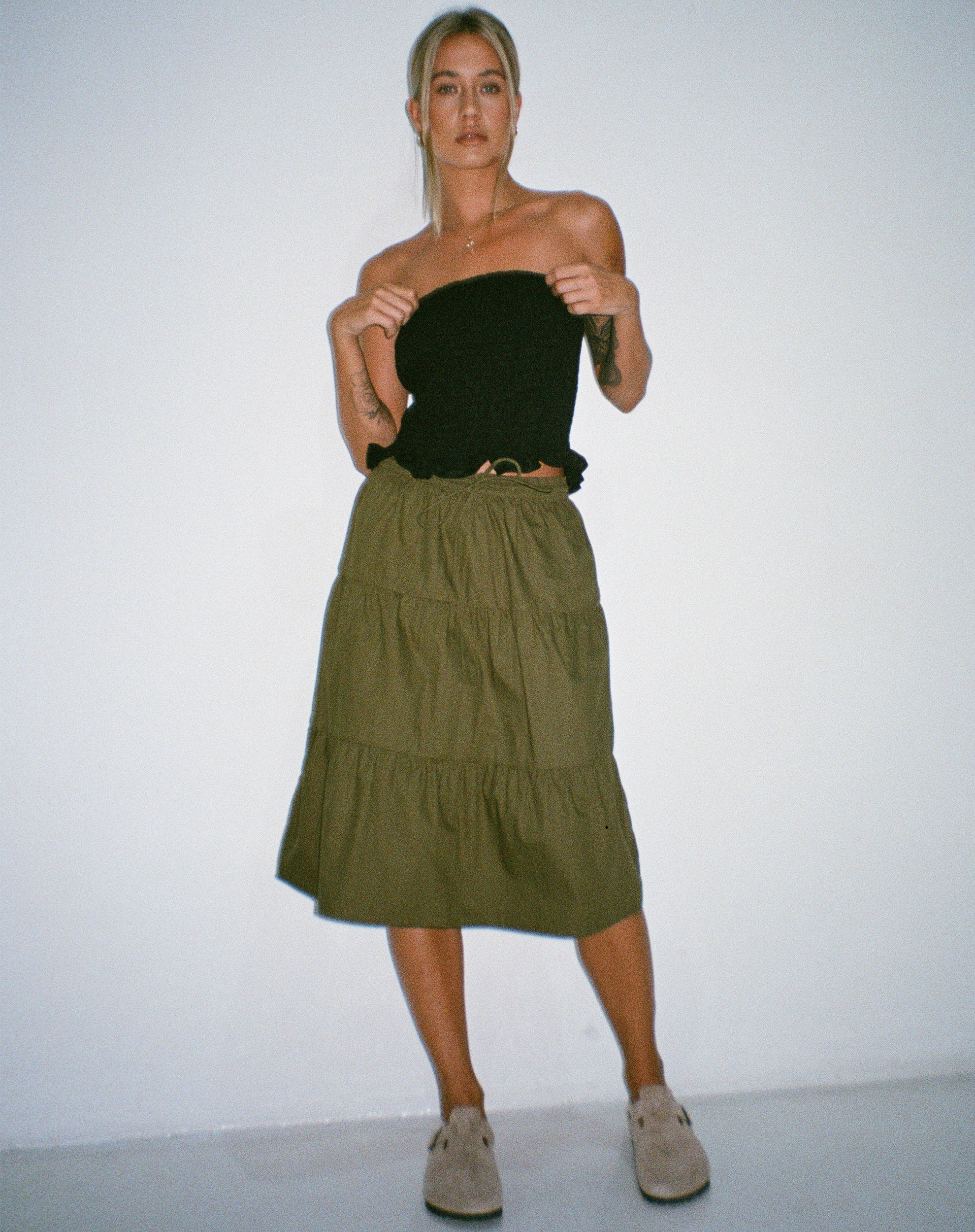 image de Reef Midi Skirt in Loden Green