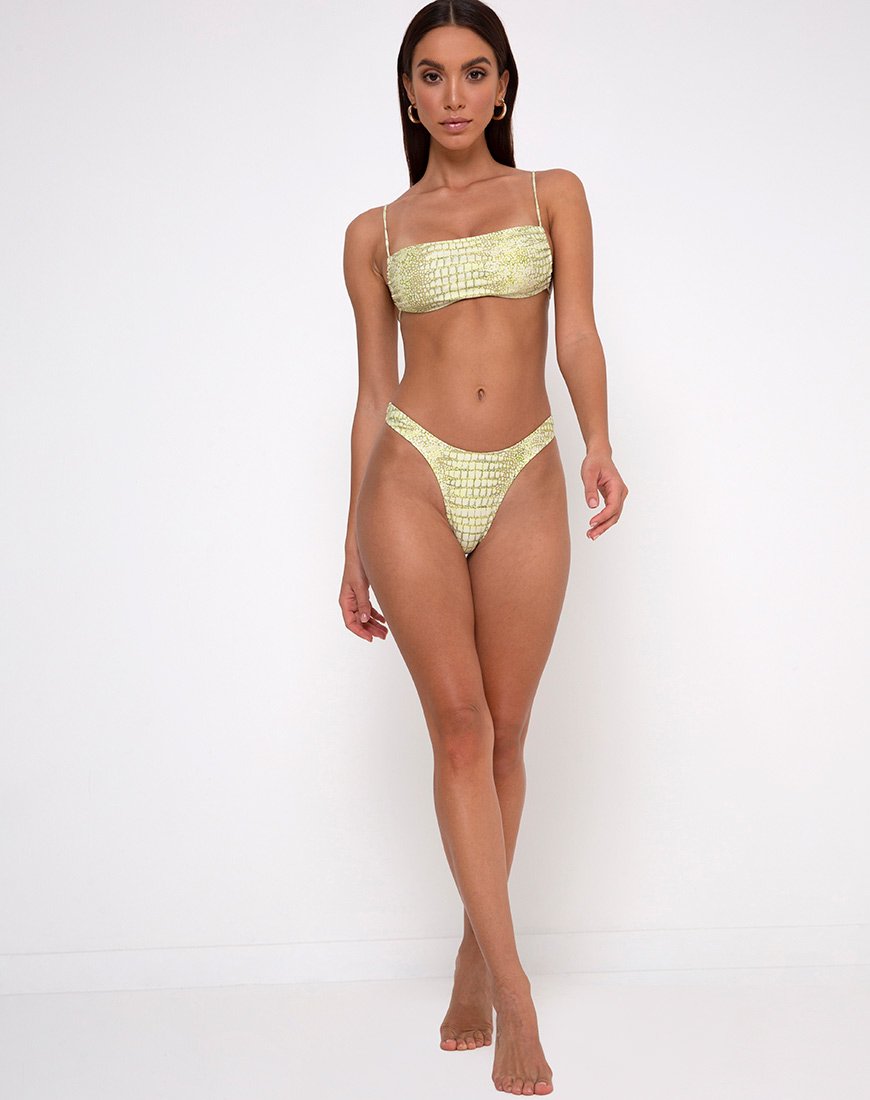 Image de Farida Bottom Bikini in Croc Green