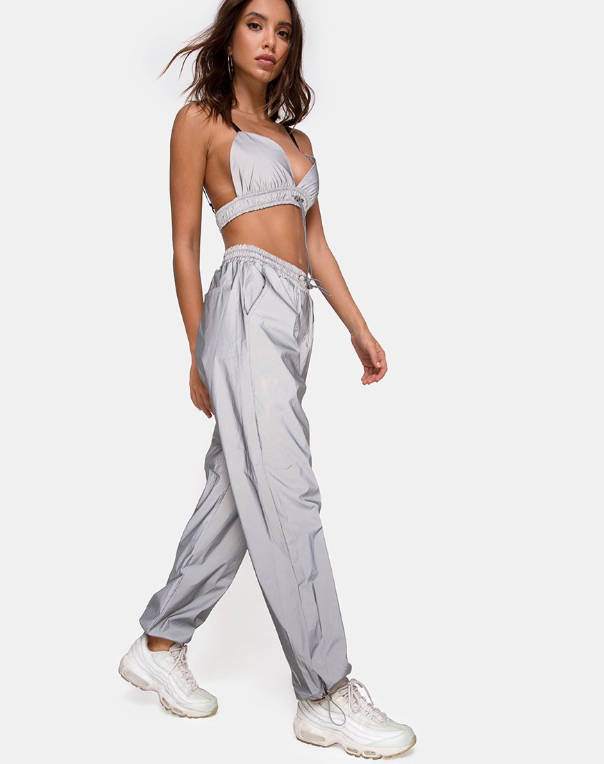 Image de marque de Beval Pantalon de jogging en argent réfléchissant