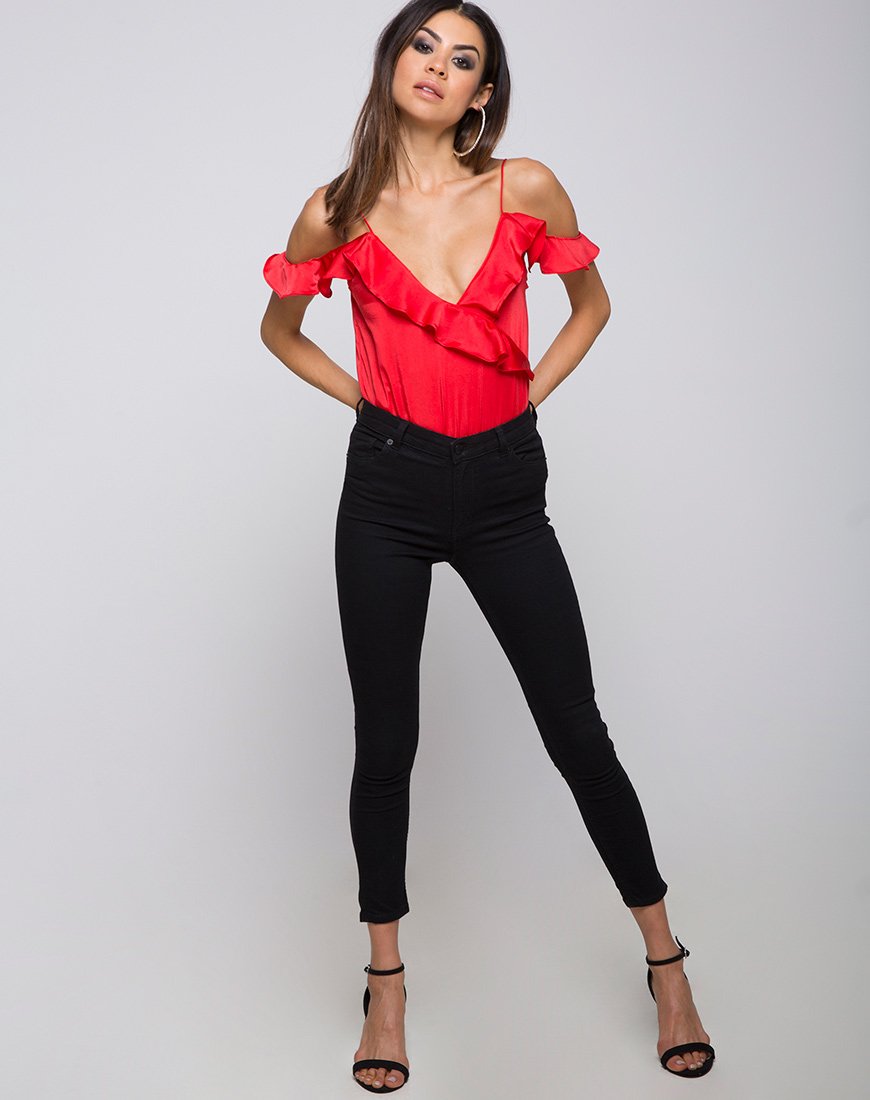 Image de Reilly Cold Shoulder Bodice en rouge