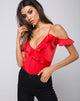 Image de Reilly Cold Shoulder Bodice en rouge