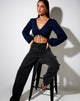 Image de Reilo Crop Top in Satin Cheetah Navy