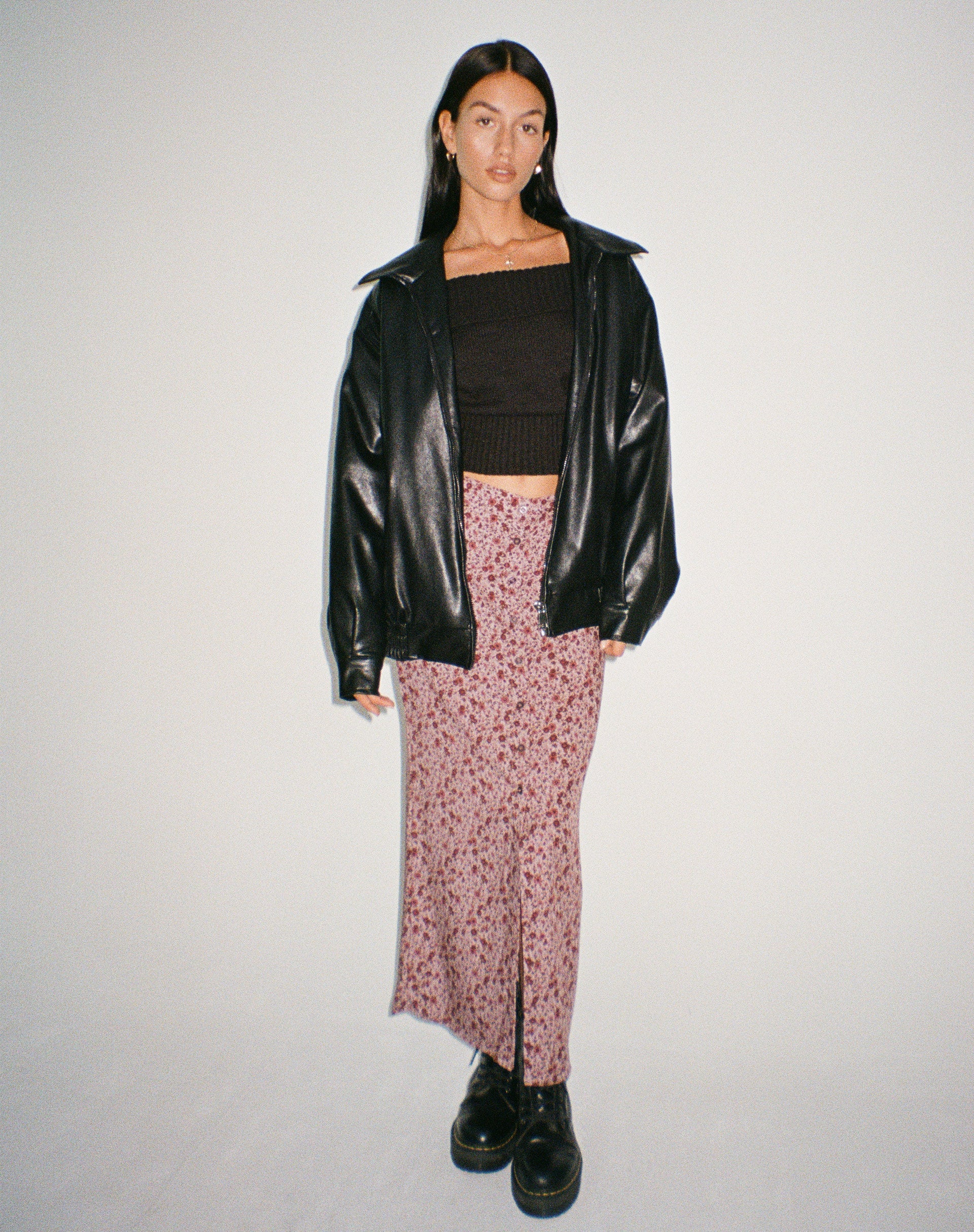 image de Jupe Maxi Relow en Bourgogne Floral 90's