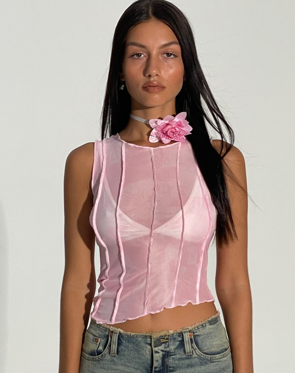 Top Rembita en rose orchidée floue