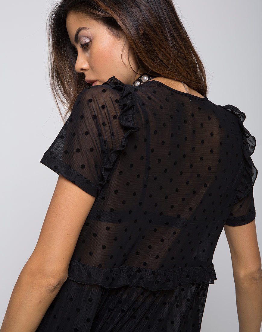 Image de Remy Midi Dress in Polka Net noir