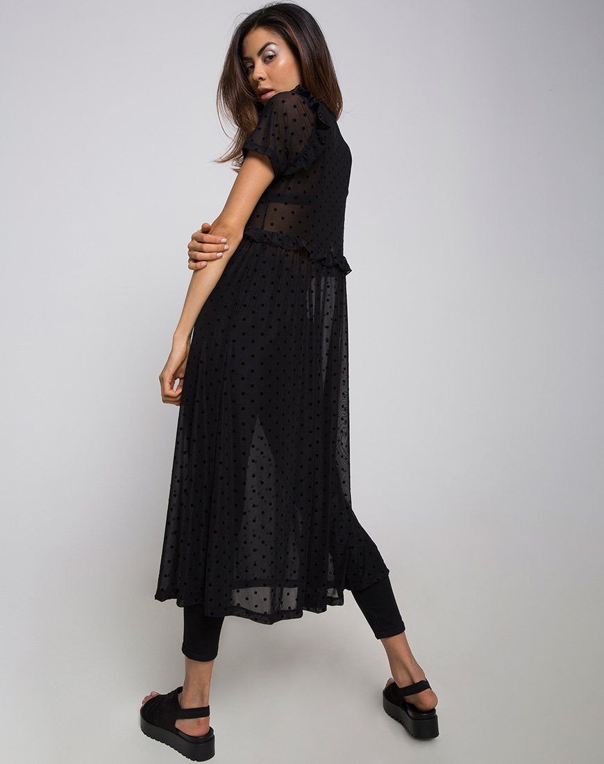 Image de Remy Midi Dress in Polka Net noir