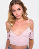 Image of Renta Cold Shoulder Crop Top in Satin Blush