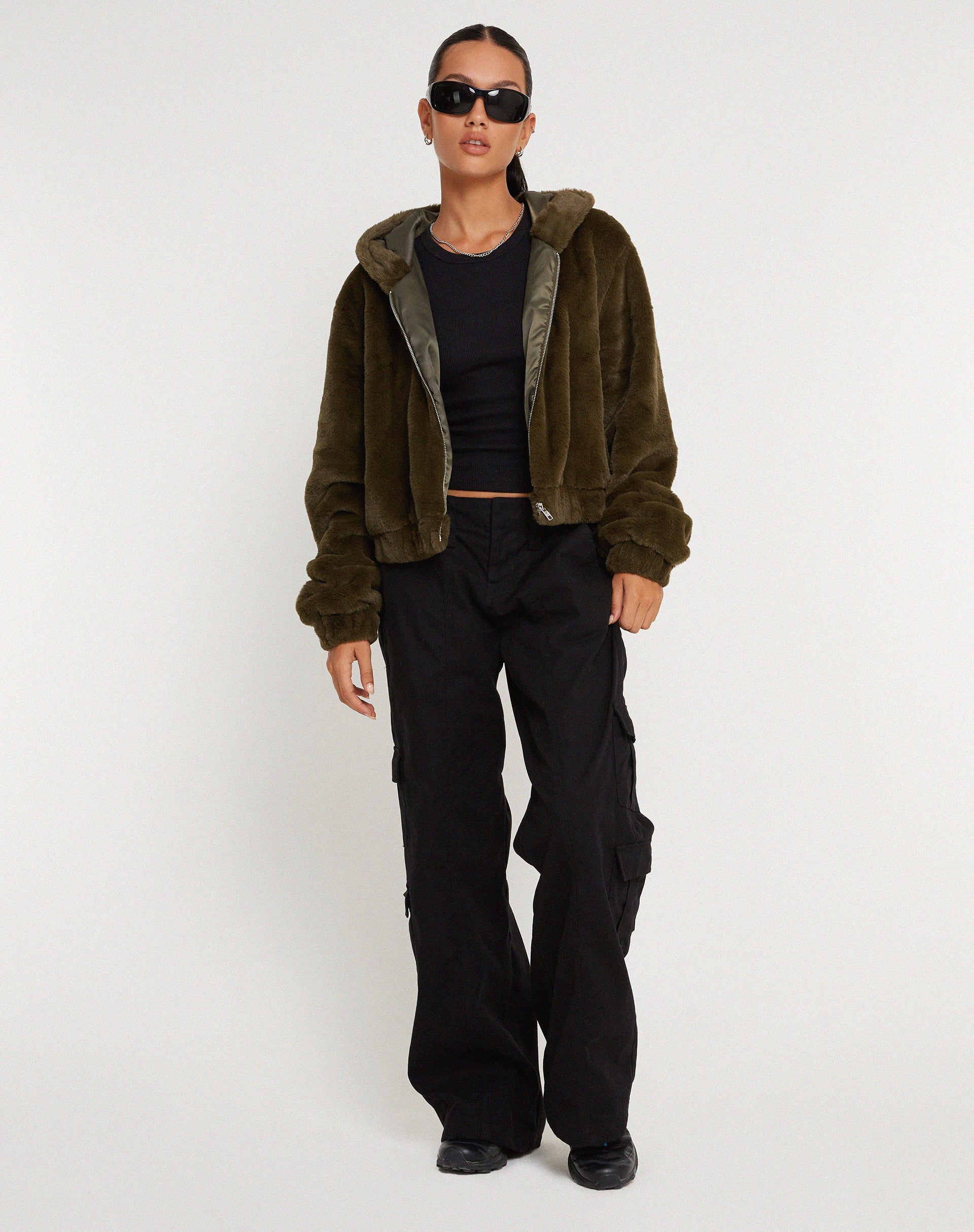Image de la veste zippée Banowa en olive