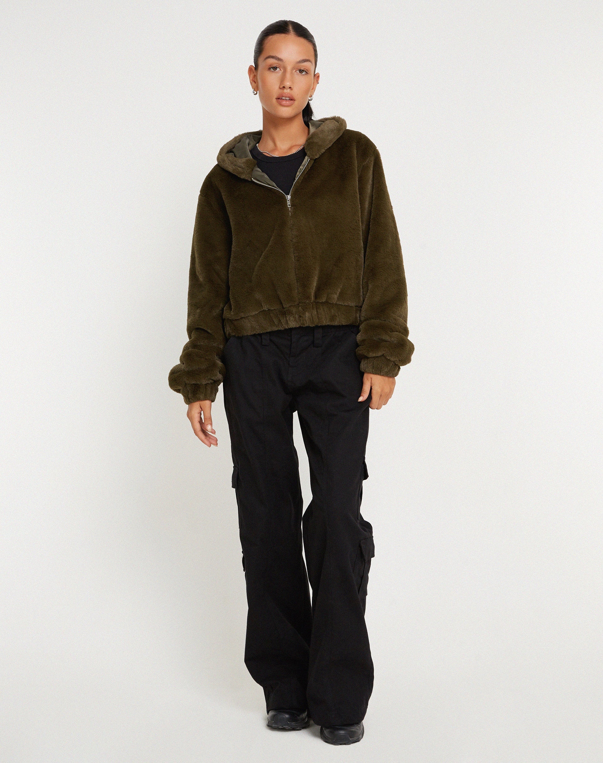 Image de la veste zippée Banowa en olive