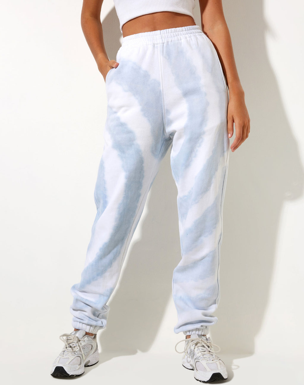 Pantalon de jogging Basta en bleu et blanc Swirl Tie Dye