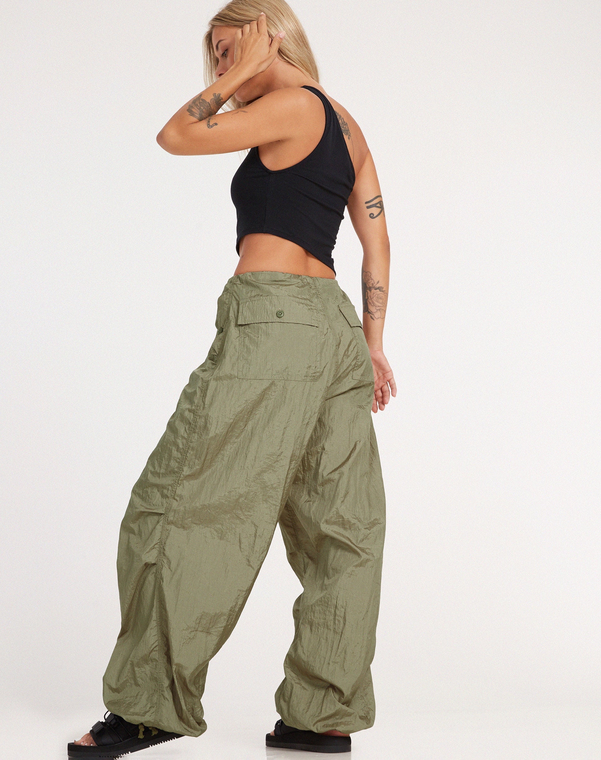 Image du pantalon Chute en Parachute Silver Green