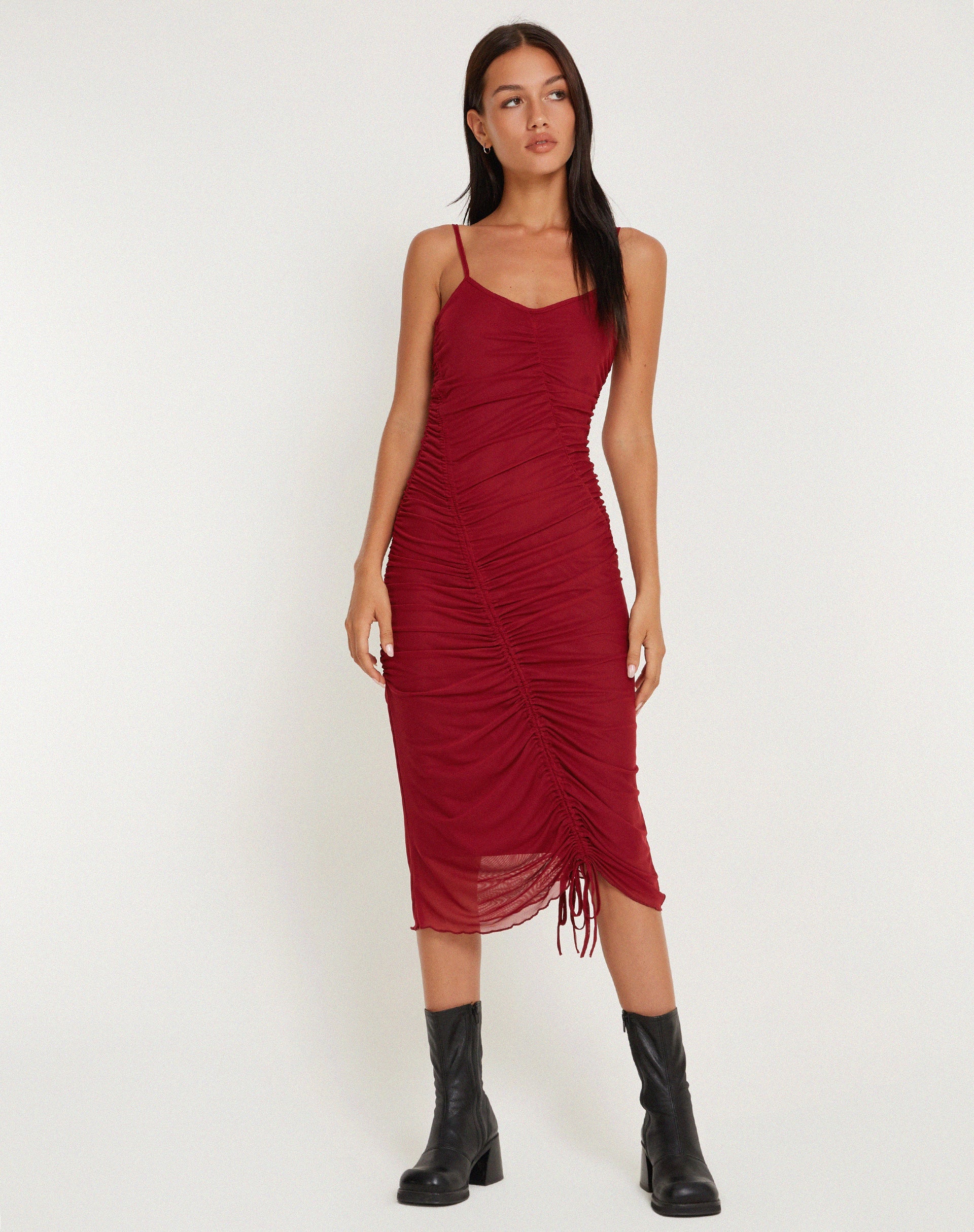 Image de Dulcia Midi Dress in Burgundy