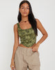 Image de Elciva Corset Top in Rose Flock Loden Green
