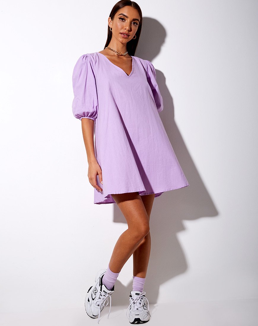 Image de la robe babydoll Elna en lilas