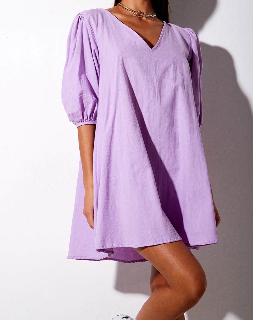 Image de la robe babydoll Elna en lilas