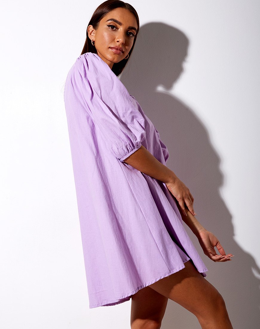Image de la robe babydoll Elna en lilas