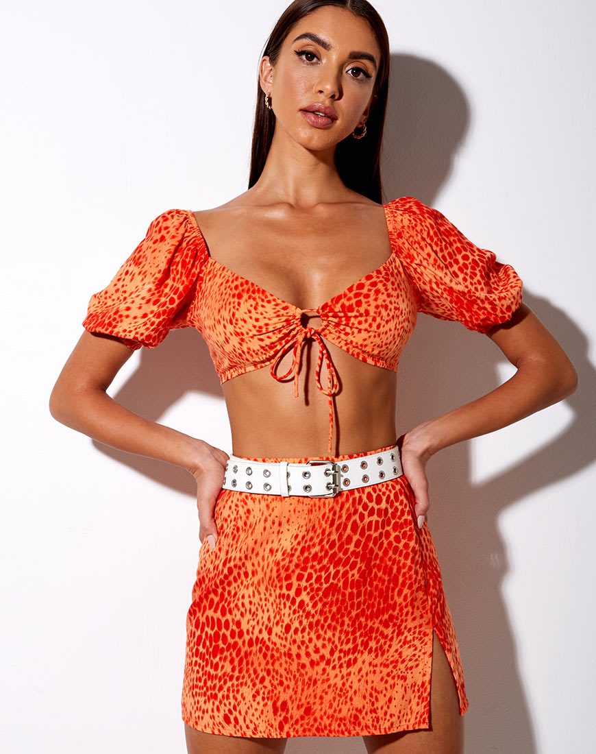 Image de Chelin Crop Top in Gradient Cheetah Tangerine