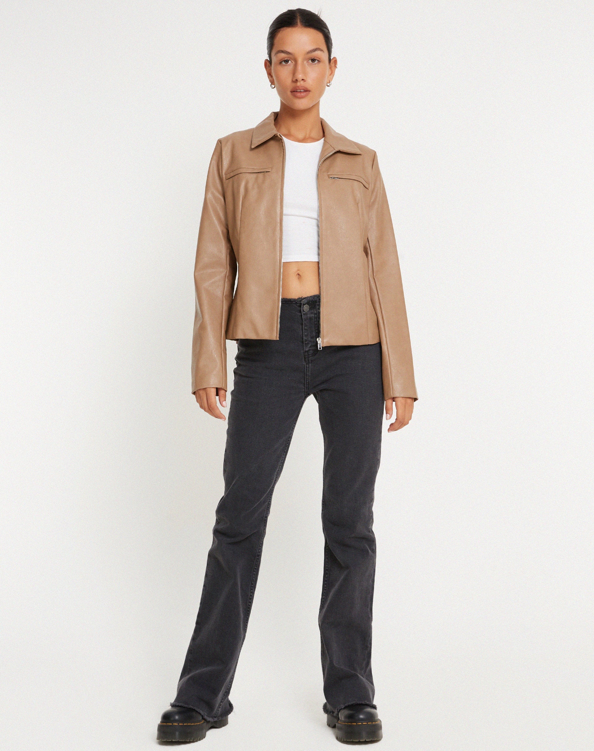 Image de la veste Jaga en PU Tan