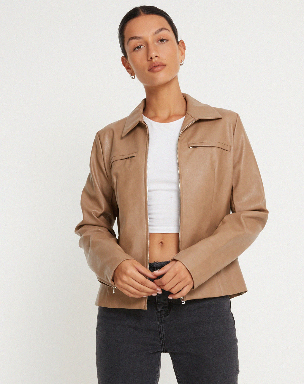 Veste Jaga en PU Tan