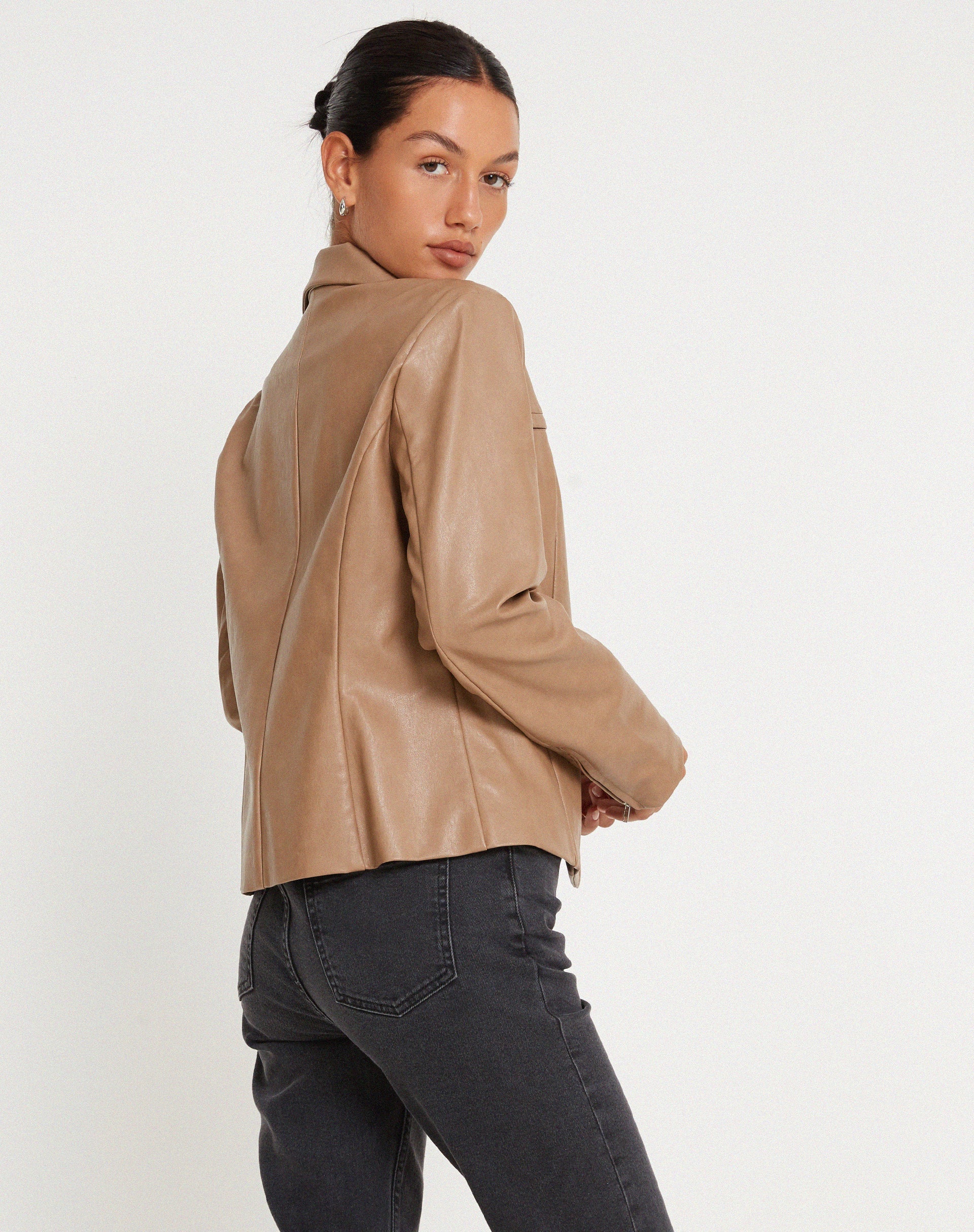 Image de la veste Jaga en PU Tan