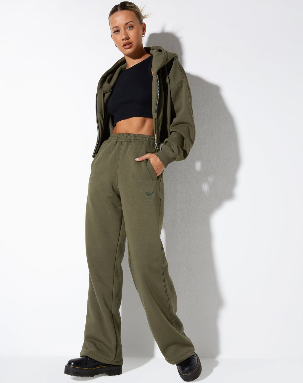 Pantalon de jogging Leia, imprimé feuilles de raisin et papillon