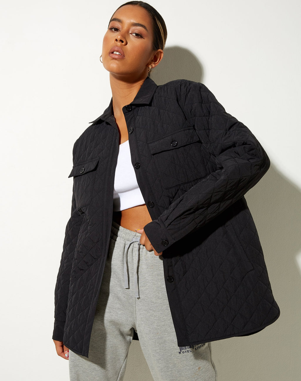 Chemise Marcel, noir matelassé