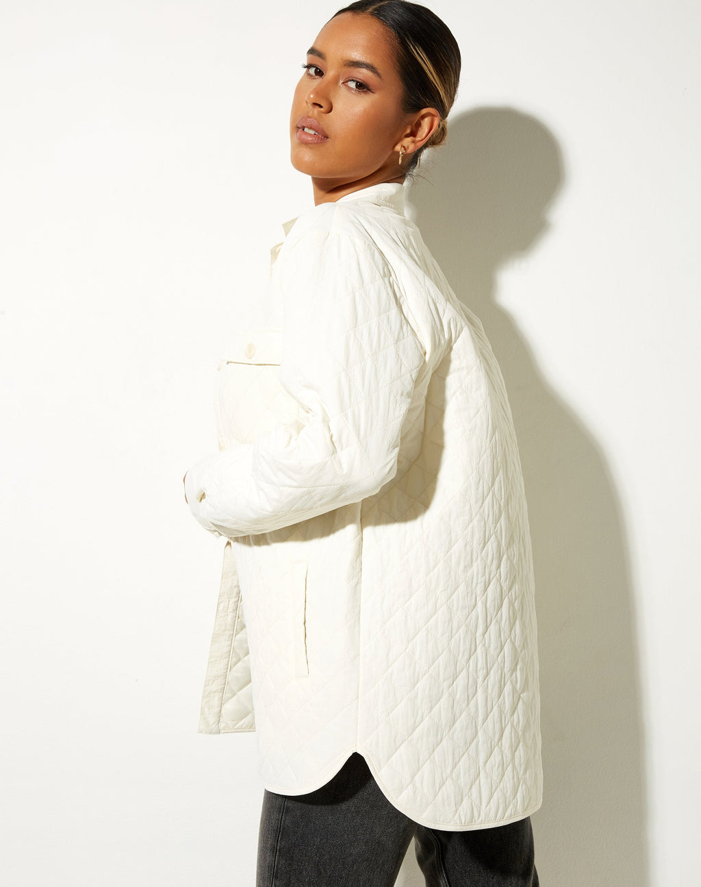 Chemise Marcel, blanc chaud matelassé