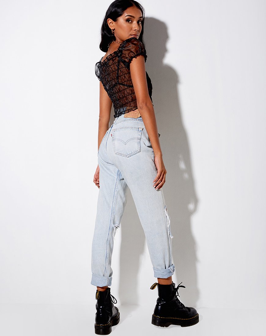 Image de Marilla Crop Top in Black Organza