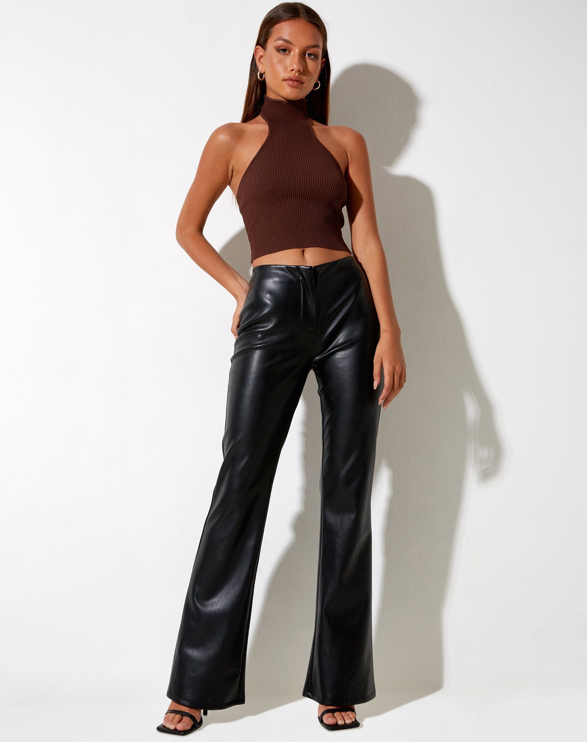 Image de Moila Crop Top in Knit Chocolate