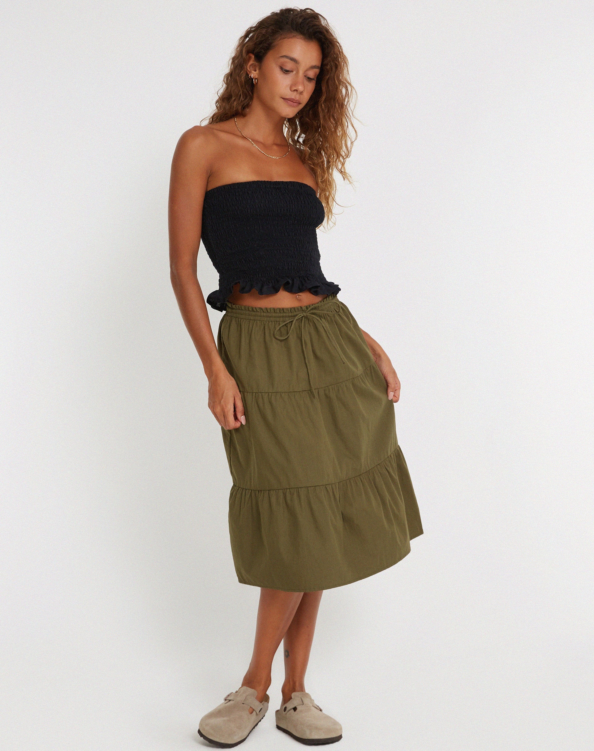 image de Reef Midi Skirt in Loden Green